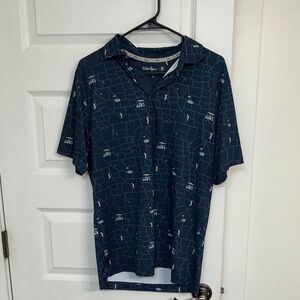 Men's Navy Golf around the country polo.